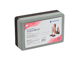 Блок для йоги серый-черный